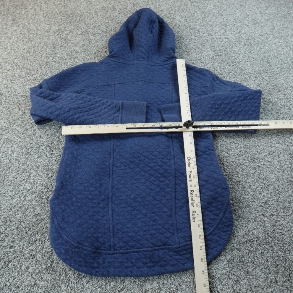 Patagonia Jacket Womens S Blue Organic Cotton Quilt Hoody Quilted Full Zip Hike - Picture 6 of 11